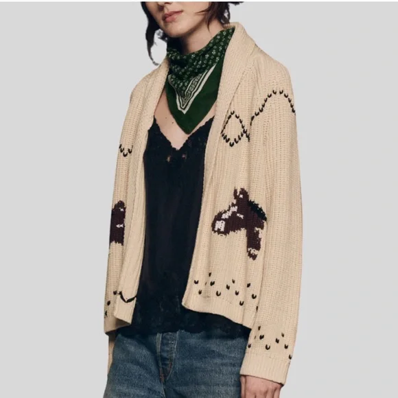 The Great. The Horse Lodge Cardigan in Cream • NWT - Picture 2 of 10